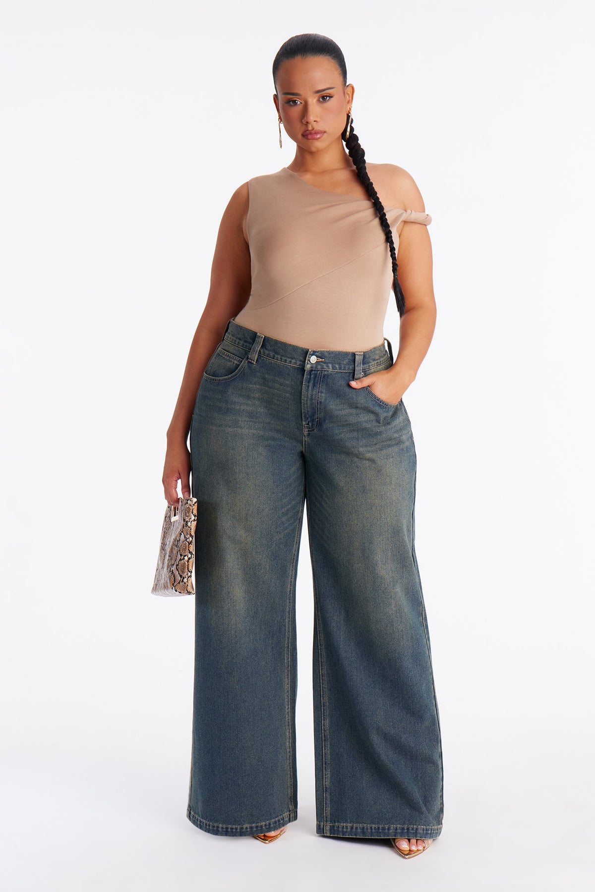 After Hours Low Rise Baggy Jeans - Dark Wash.