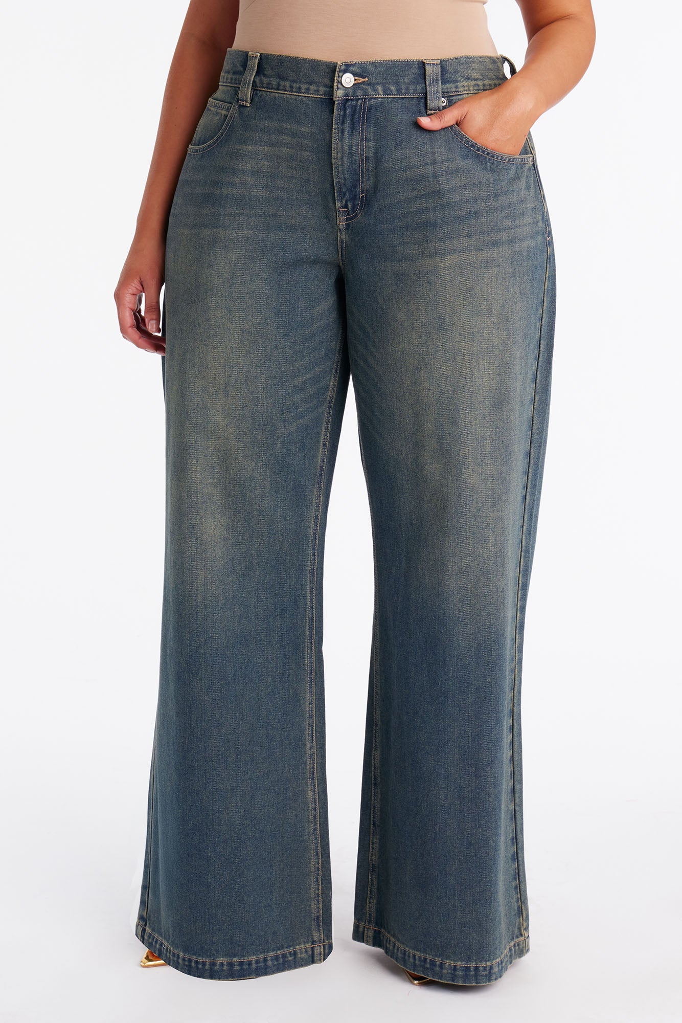 After Hours Low Rise Baggy Jeans - Dark Wash.