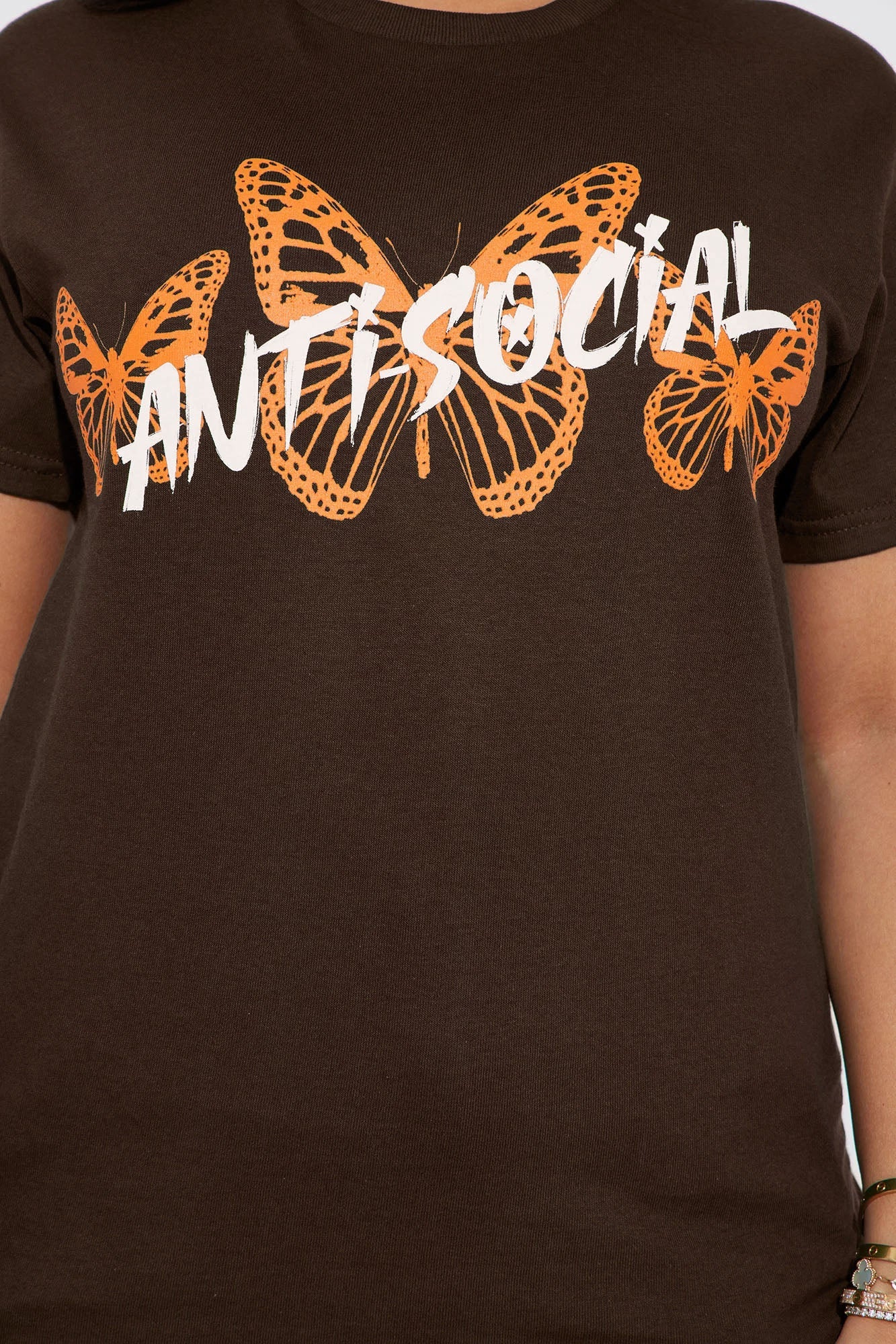 Anti Social Energy Graphic Tee - Chocolate.