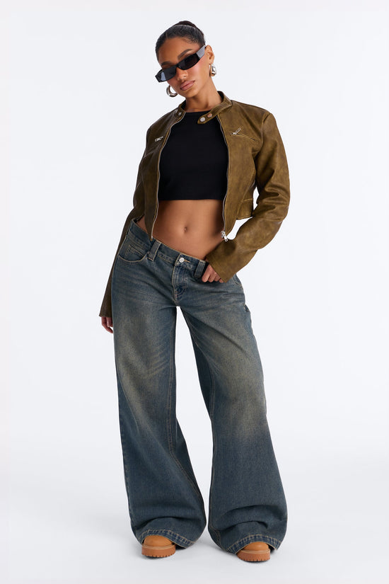 After Hours Low Rise Baggy Jeans - Dark Wash.