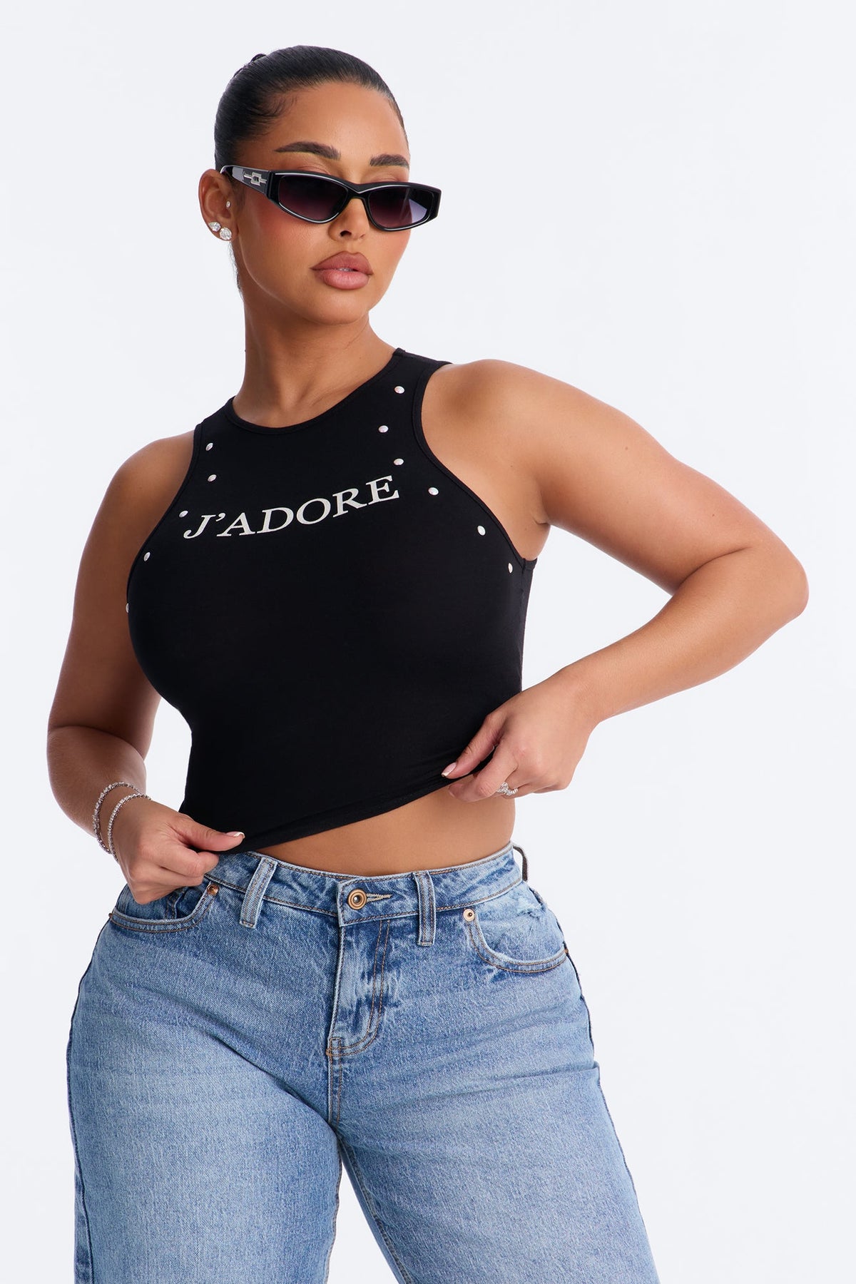 J'adore Studded Tank Top - Black.