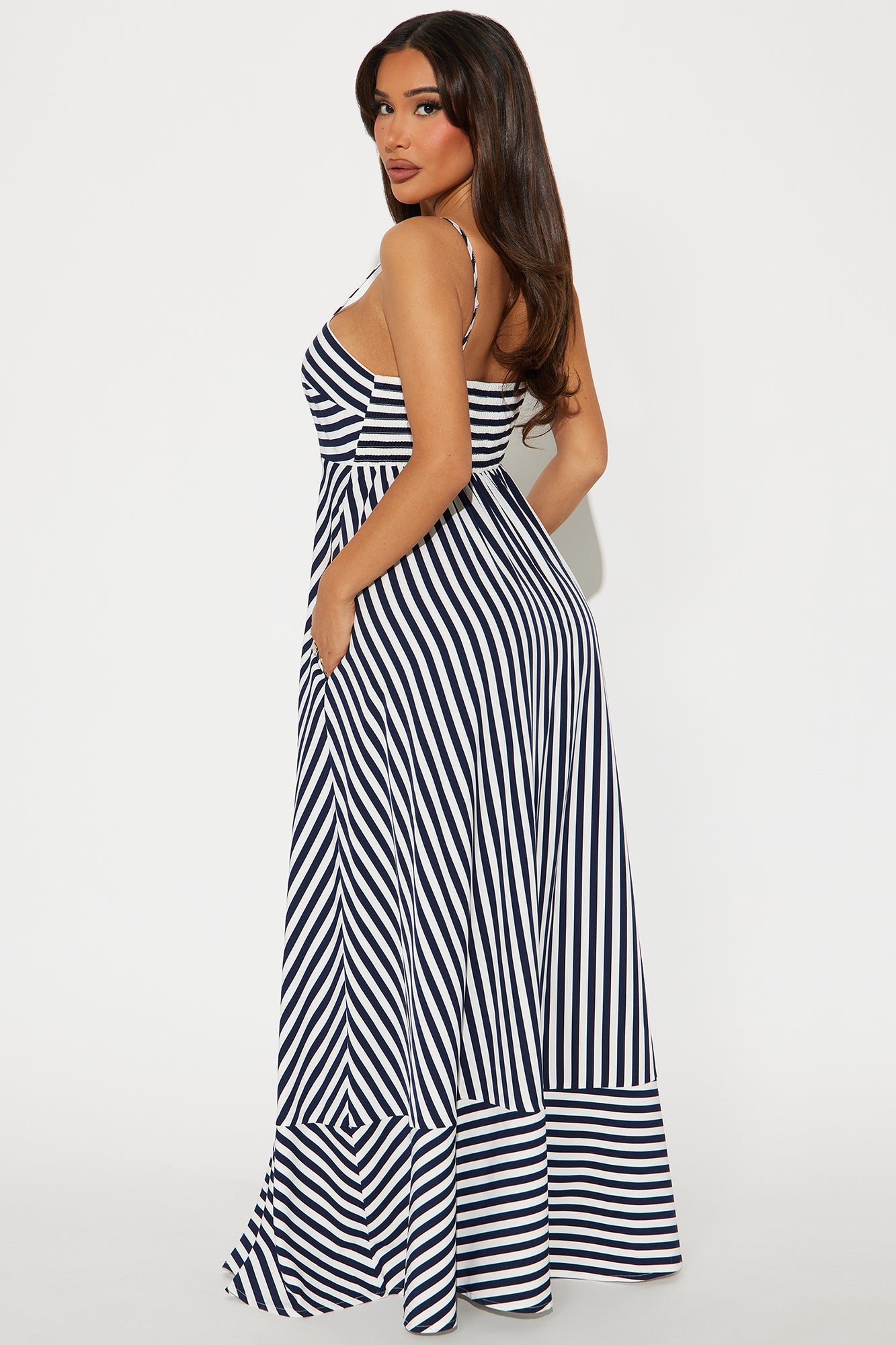 Anne Striped Maxi Dress - Navy.
