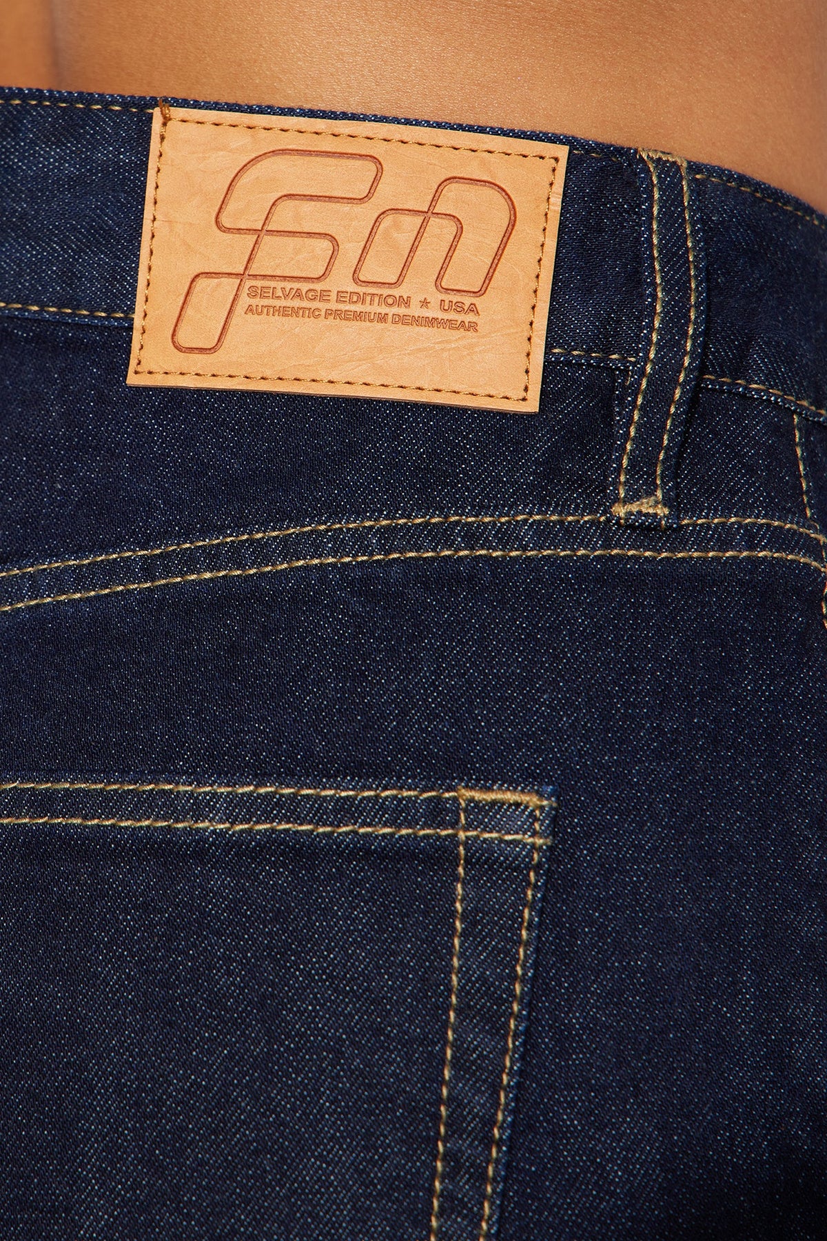 Tall Premium Cuffed Straight Leg Jeans - Dark Wash.