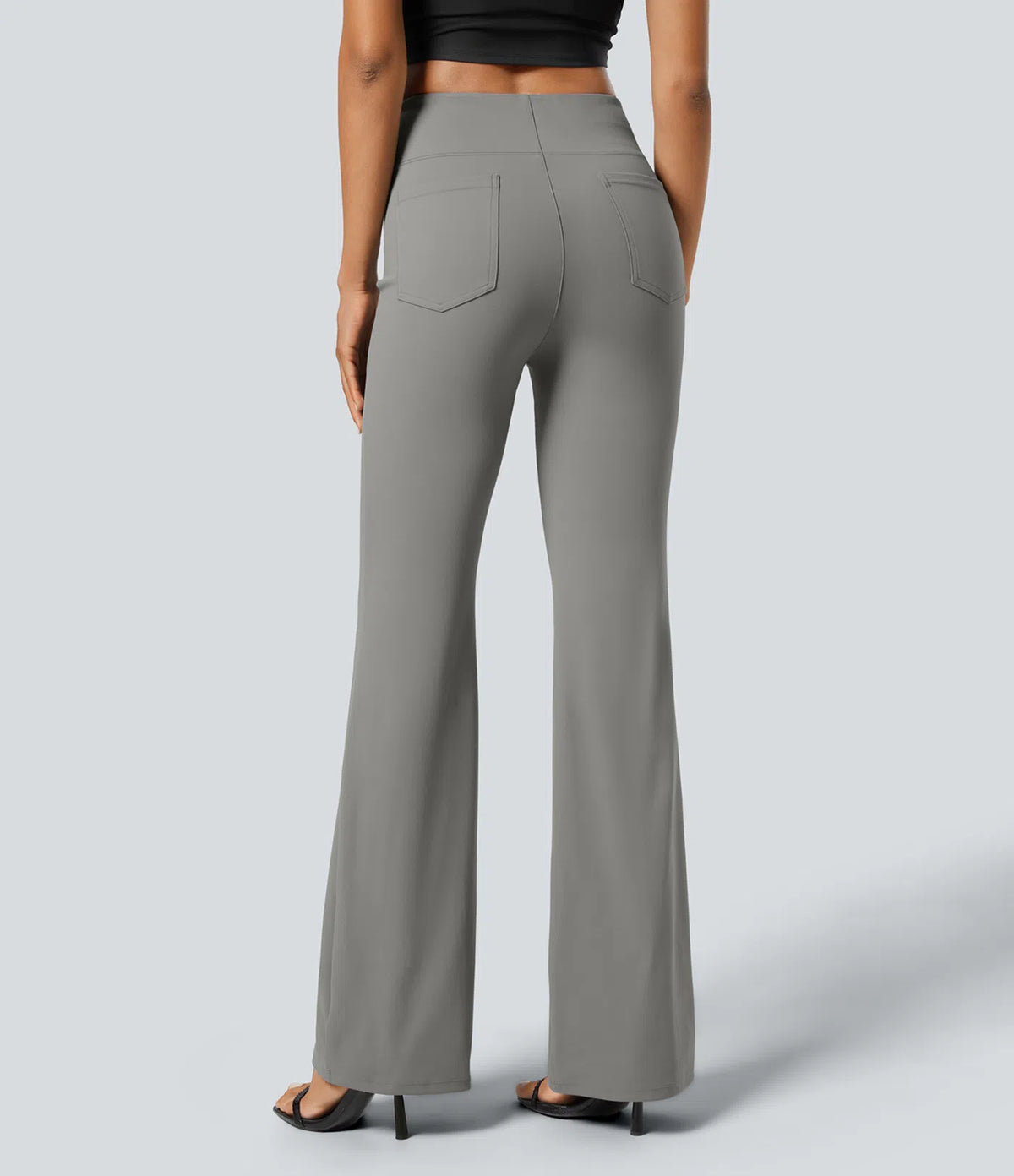 High-waisted, slightly flared tailored pants with back pockets™
