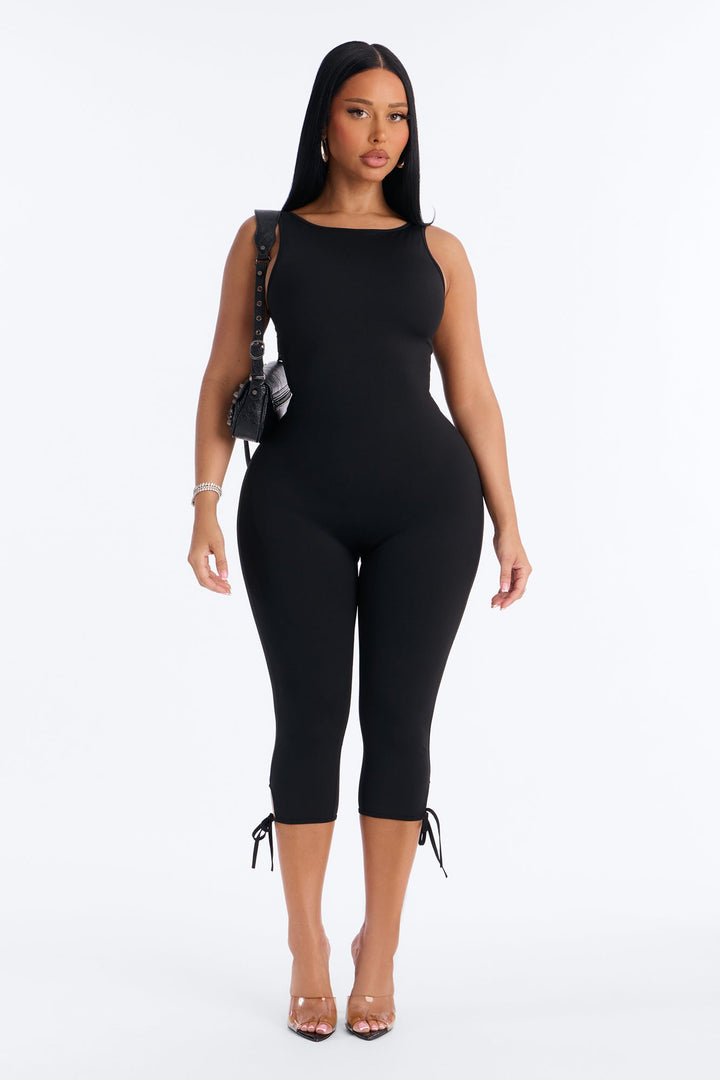 Pilates Body Capri Jumpsuit - Black.