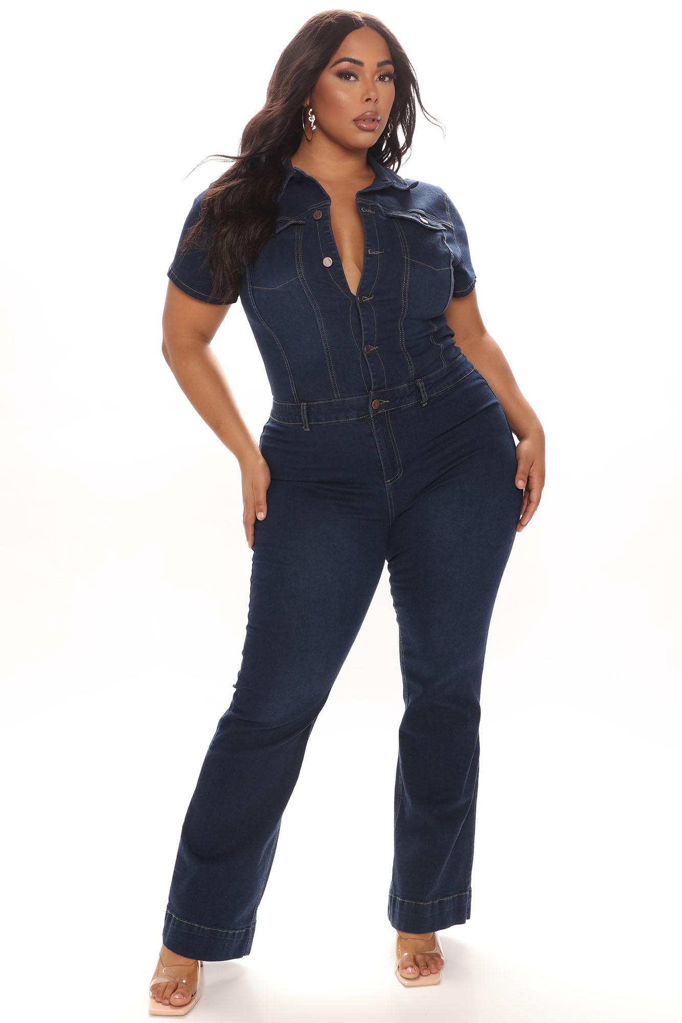 Day Dreaming Denim Jumpsuit - Denim.