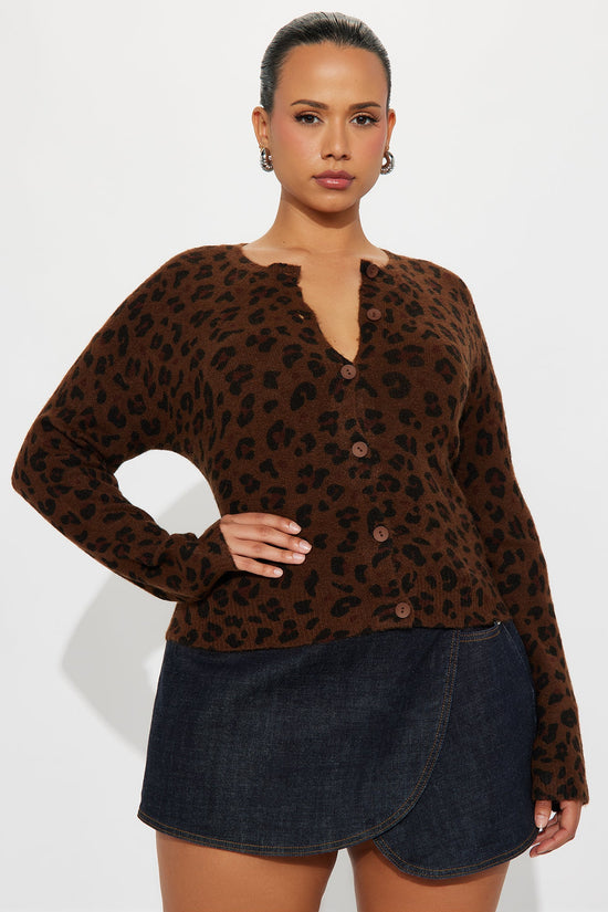 Born Wild Leopard Cardigan - Brown Combo.