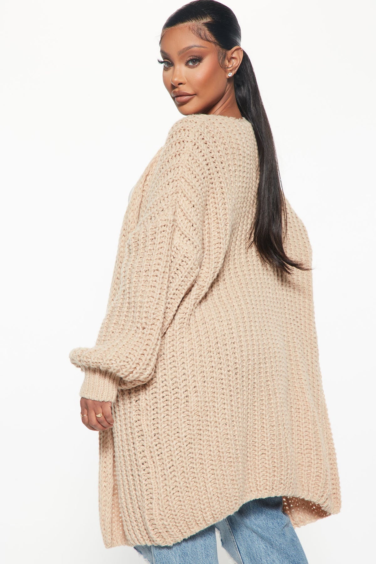 Real Love Open Front Cardigan - Taupe.