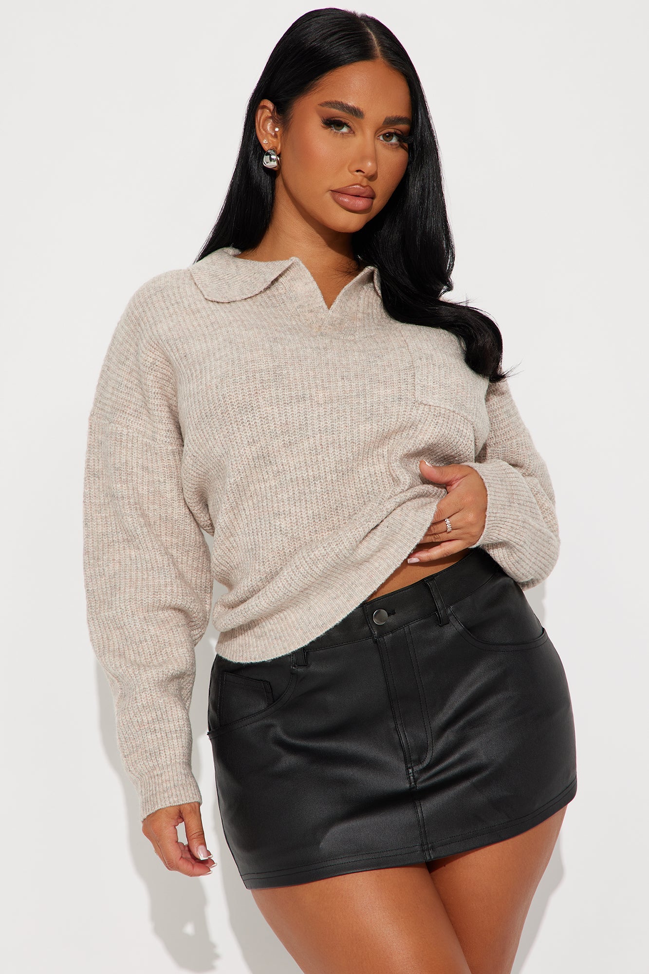 Ollie Polo Sweater - Taupe.
