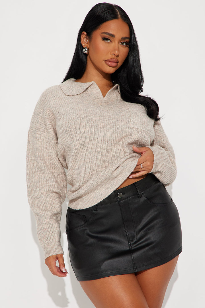 Ollie Polo Sweater - Taupe.