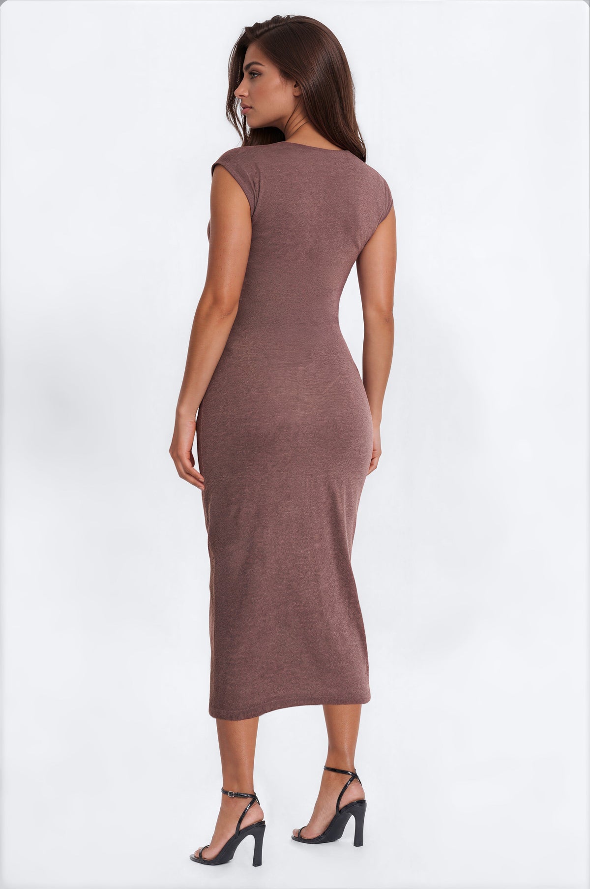 Cheryl Everyday Midi Dress - Brown.