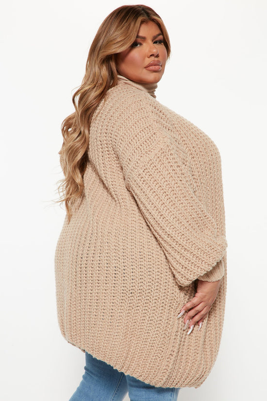 Real Love Open Front Cardigan - Taupe.