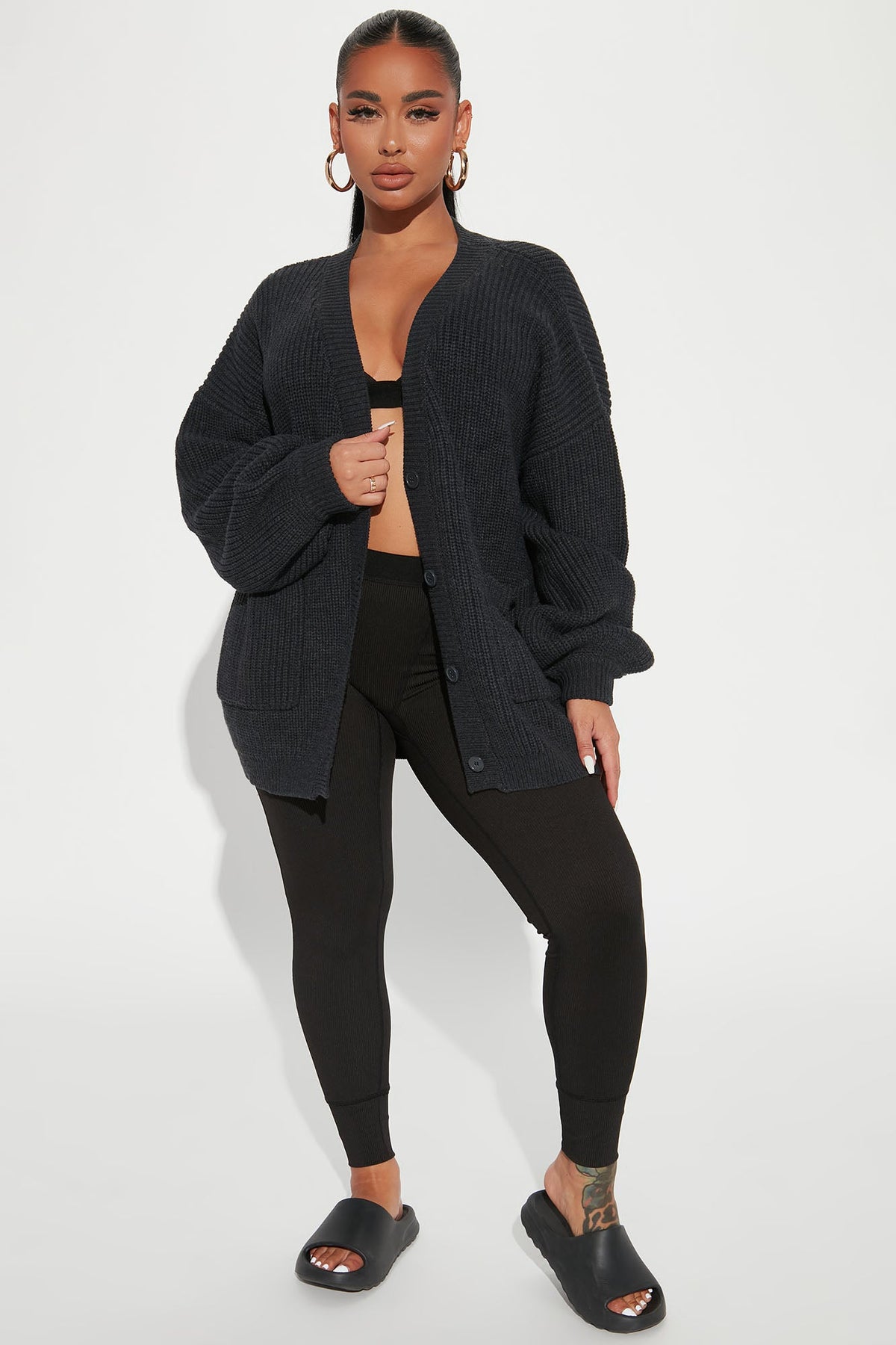 Be My Boyfriend Cardigan - Charcoal.