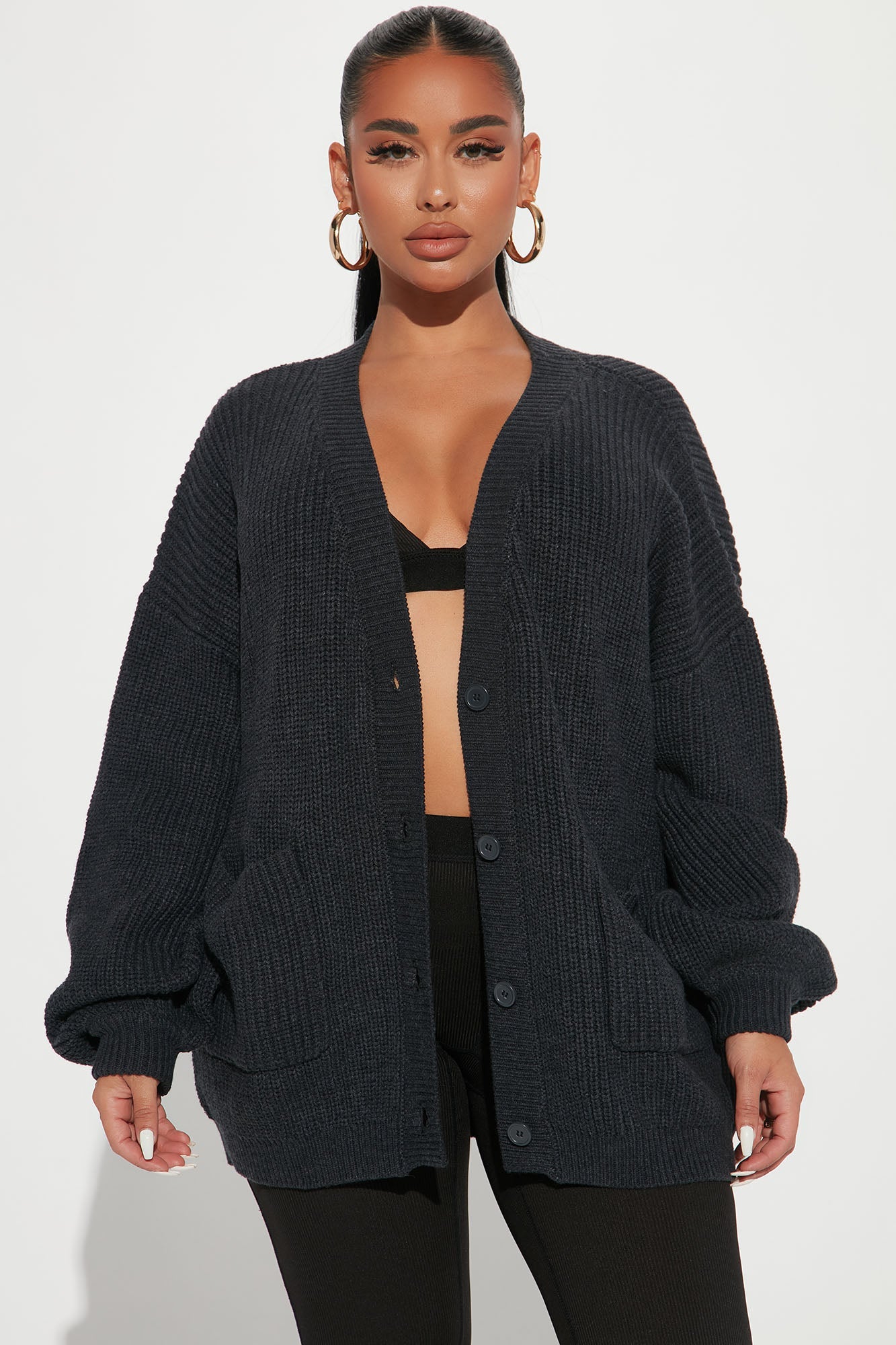 Be My Boyfriend Cardigan - Charcoal.