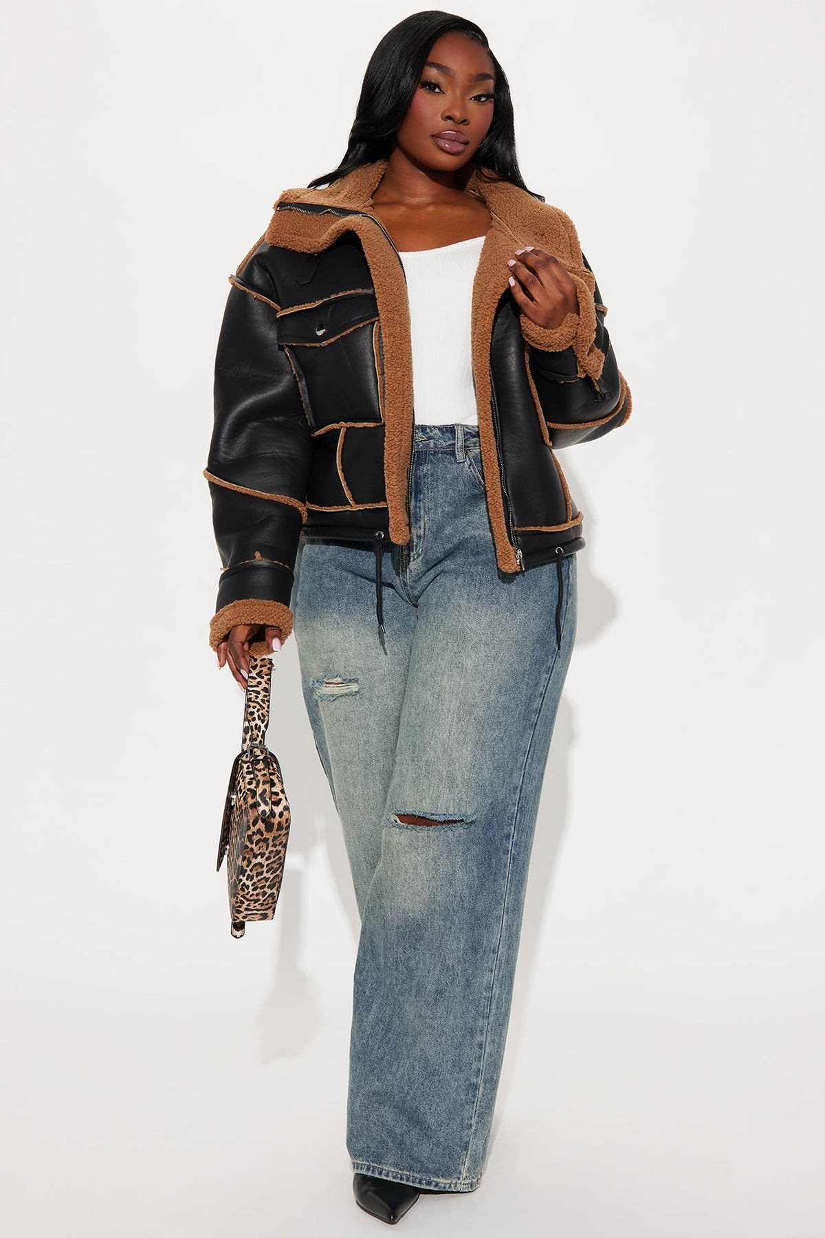 Out and About Shearling Jacket - Black.