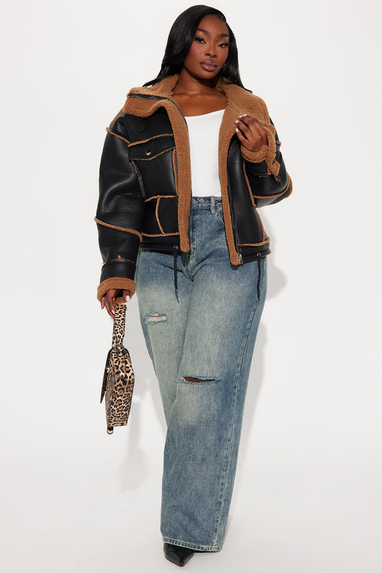 Out and About Shearling Jacket - Black.