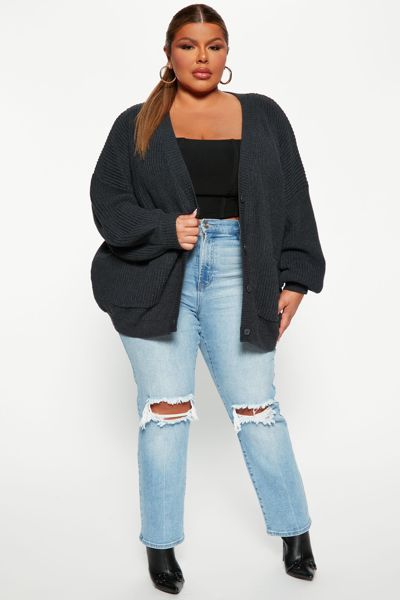 Be My Boyfriend Cardigan - Charcoal.
