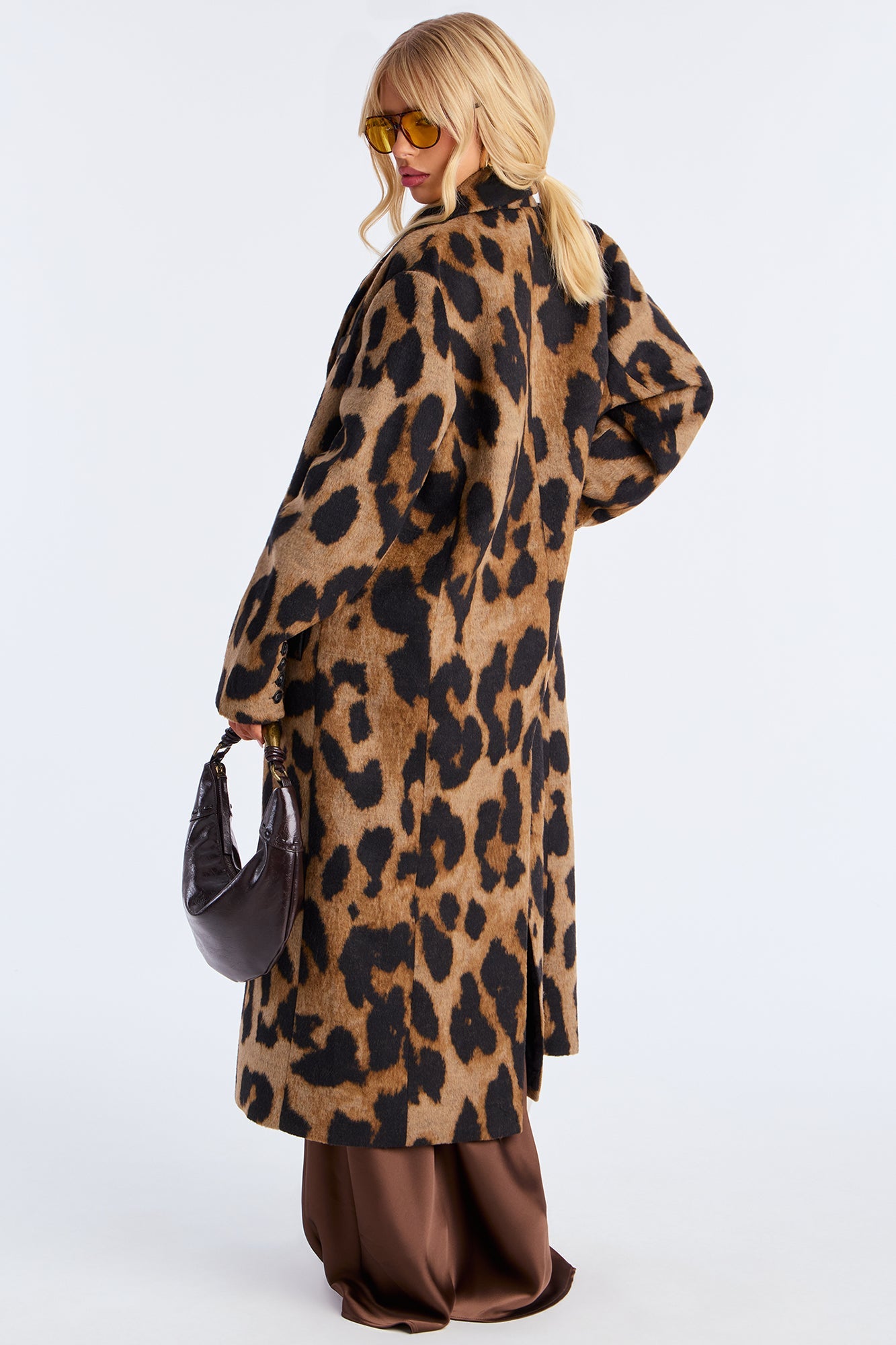 Take The Leap Leopard Double Breasted Coat - Leopard.