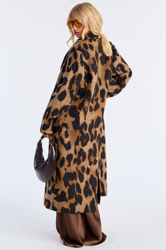 Take The Leap Leopard Double Breasted Coat - Leopard.