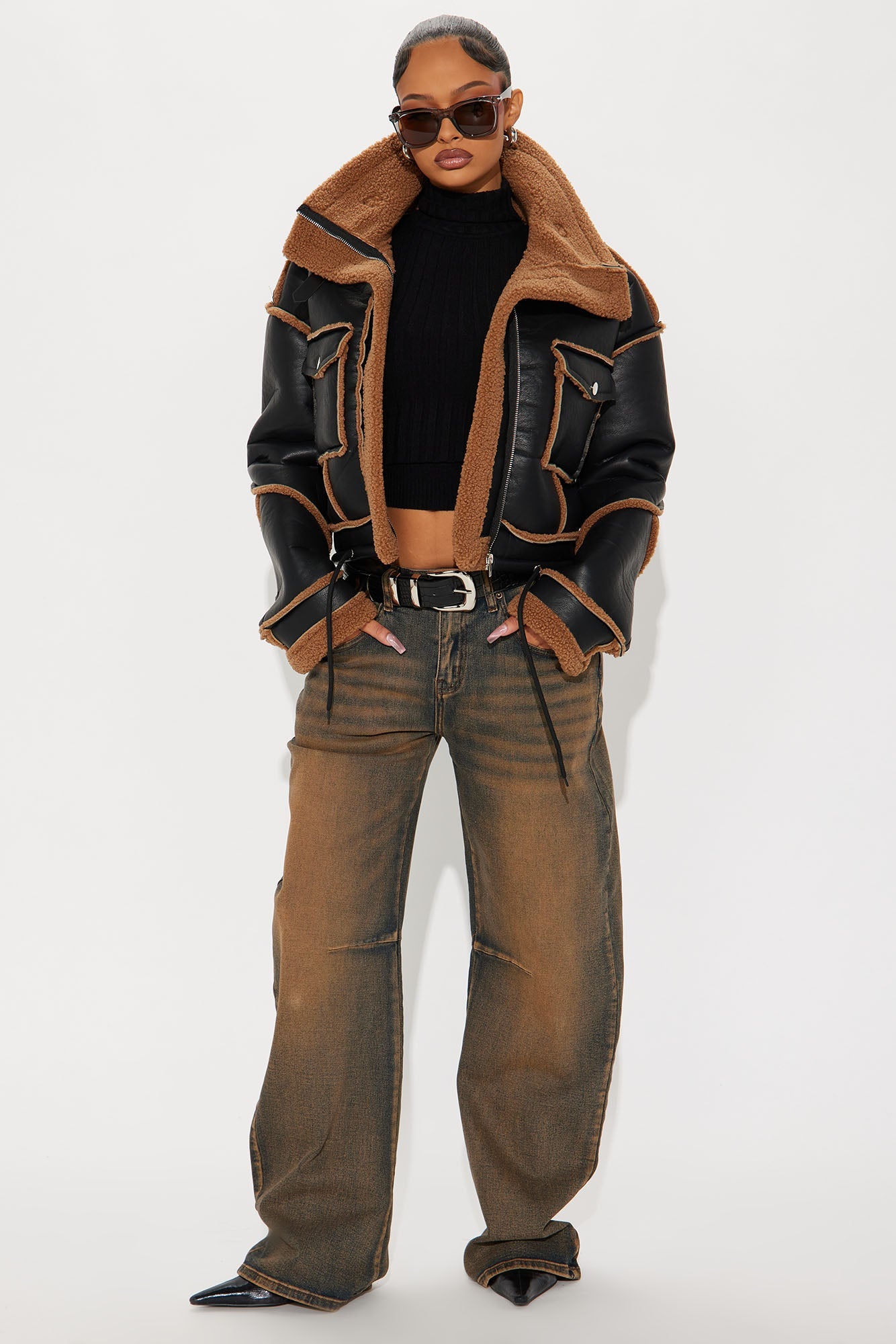Out and About Shearling Jacket - Black.