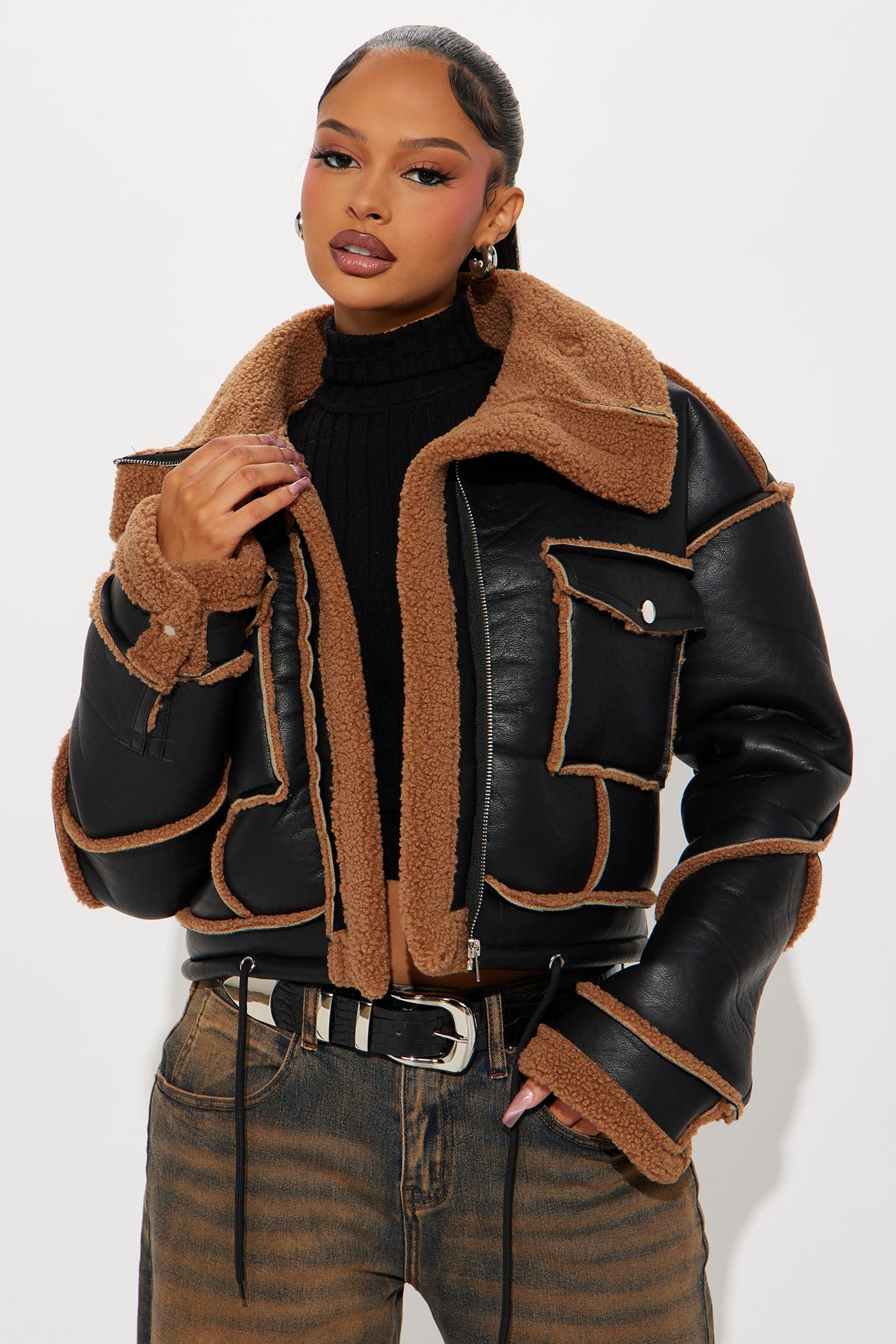 Out and About Shearling Jacket - Black.