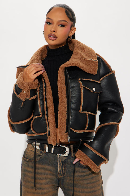 Out and About Shearling Jacket - Black.
