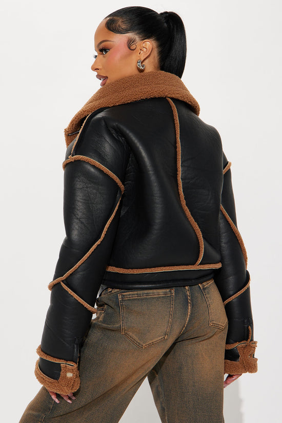 Out and About Shearling Jacket - Black.