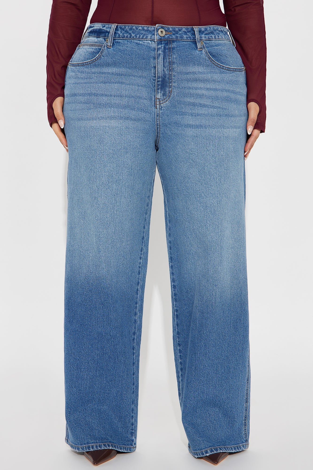 Never Changing Wide Leg Jeans - Medium Wash.