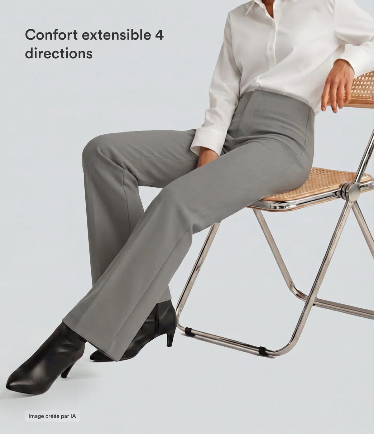 High-waisted, slightly flared tailored pants with back pockets™