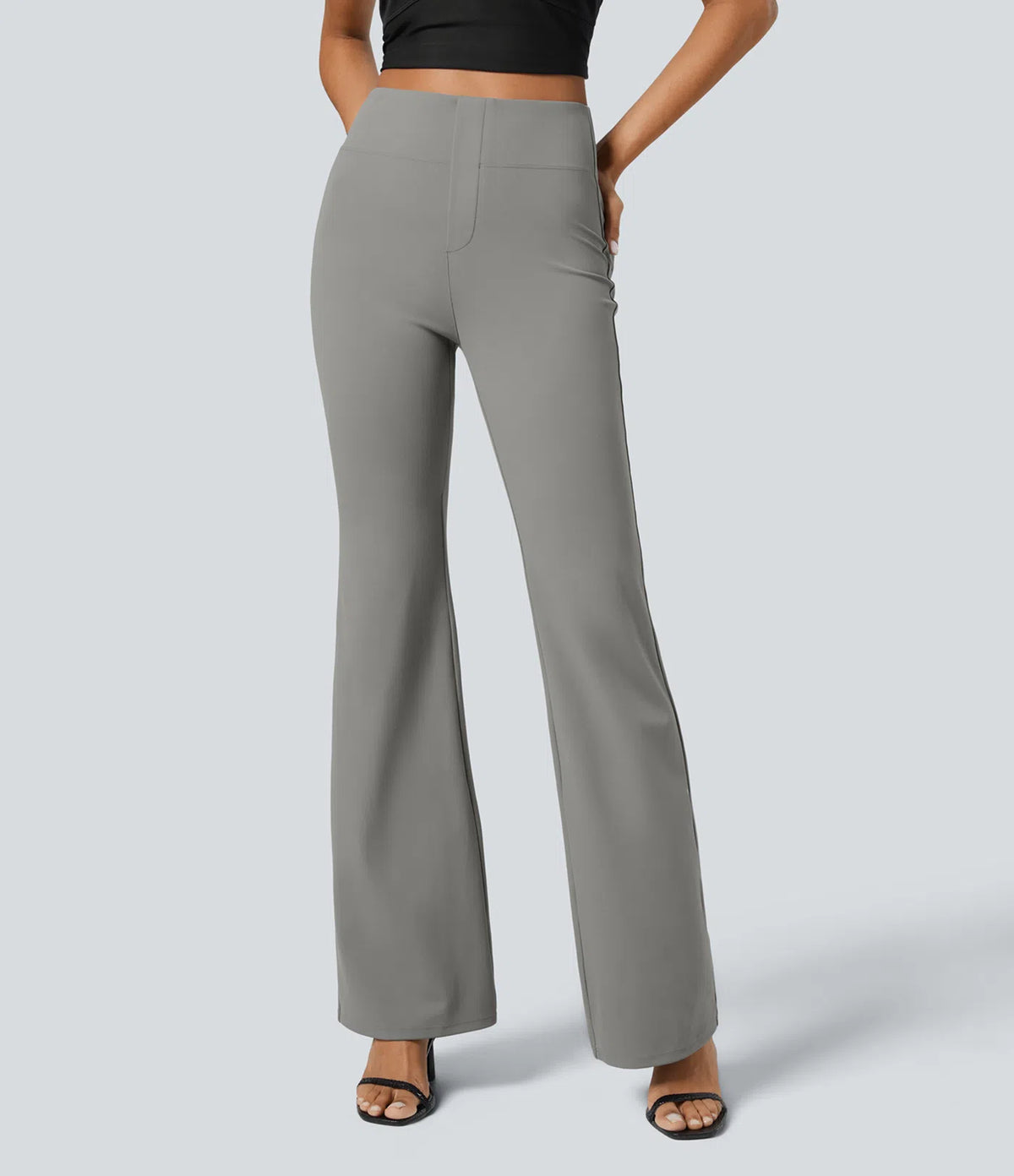 High-waisted, slightly flared tailored pants with back pockets™