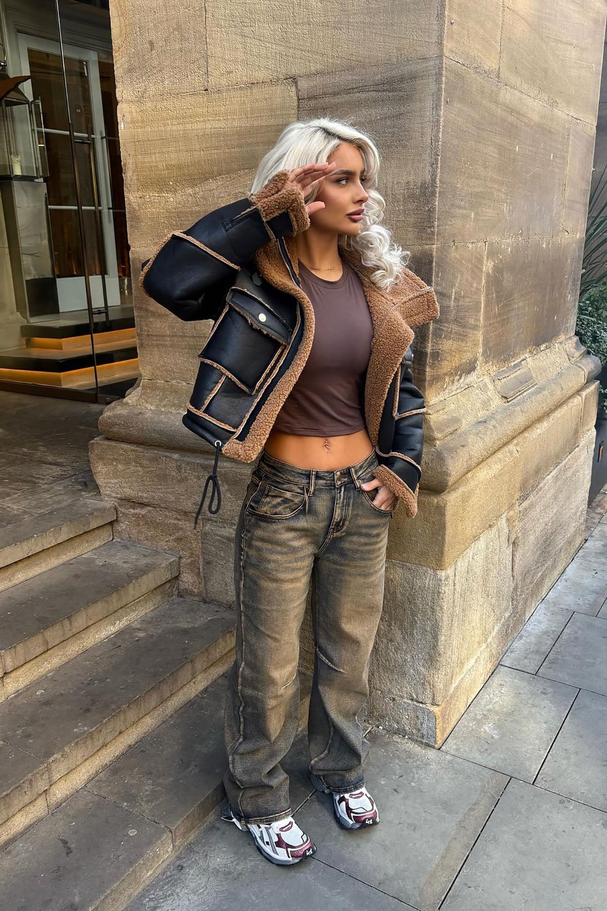Out and About Shearling Jacket - Black.