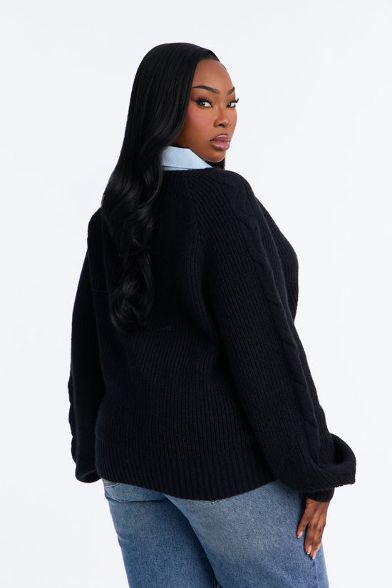 Suéter Downtown Girl Set In Denim - Negro/Combinado.