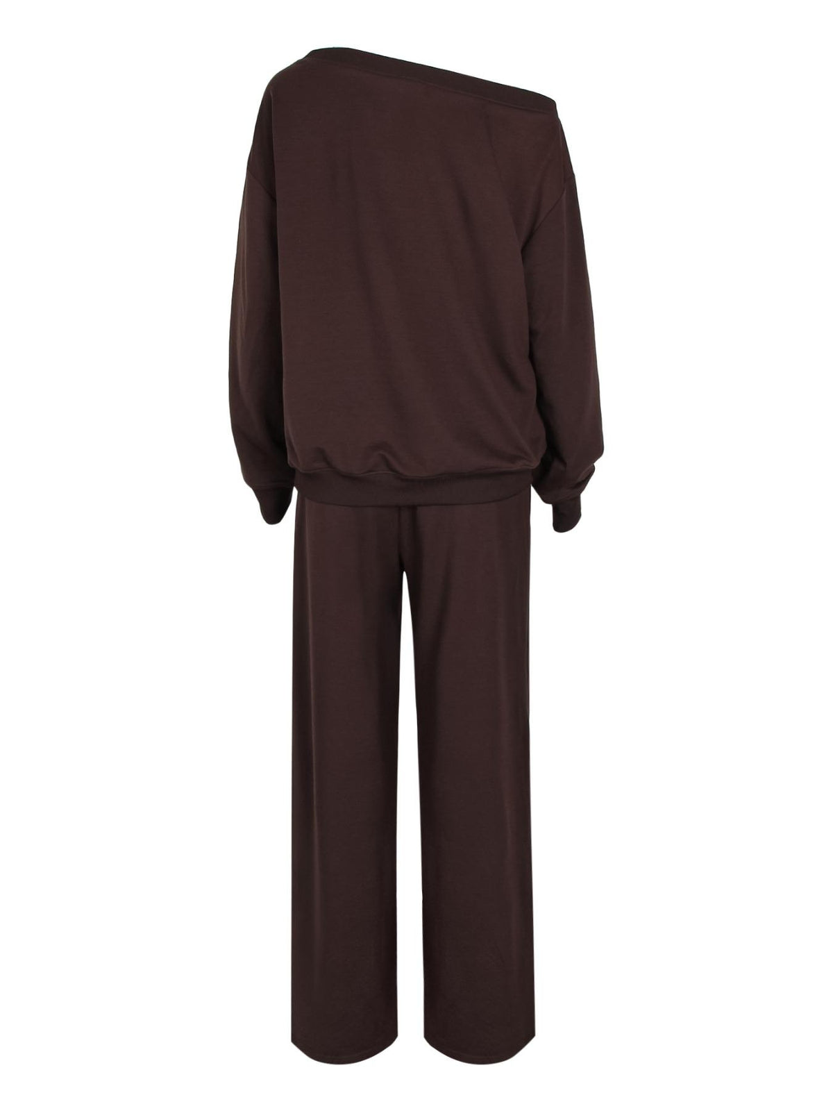 Plain-coloured, casual top and trousers set