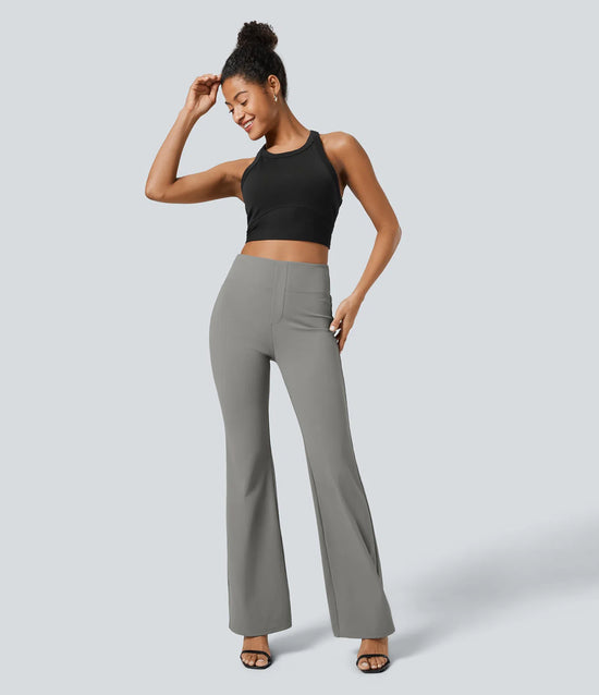 High-waisted, slightly flared tailored pants with back pockets™