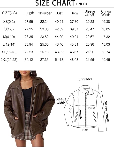 Oversized Y2K leather jacket