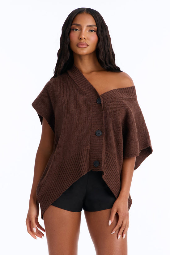 Milia Short Sleeve Cardigan - Brown.