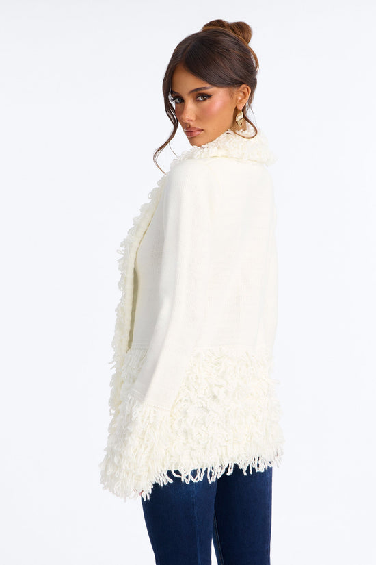 Not Today Fringe Cardigan - Ivory.