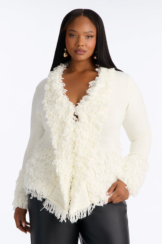 Not Today Fringe Cardigan - Ivory.