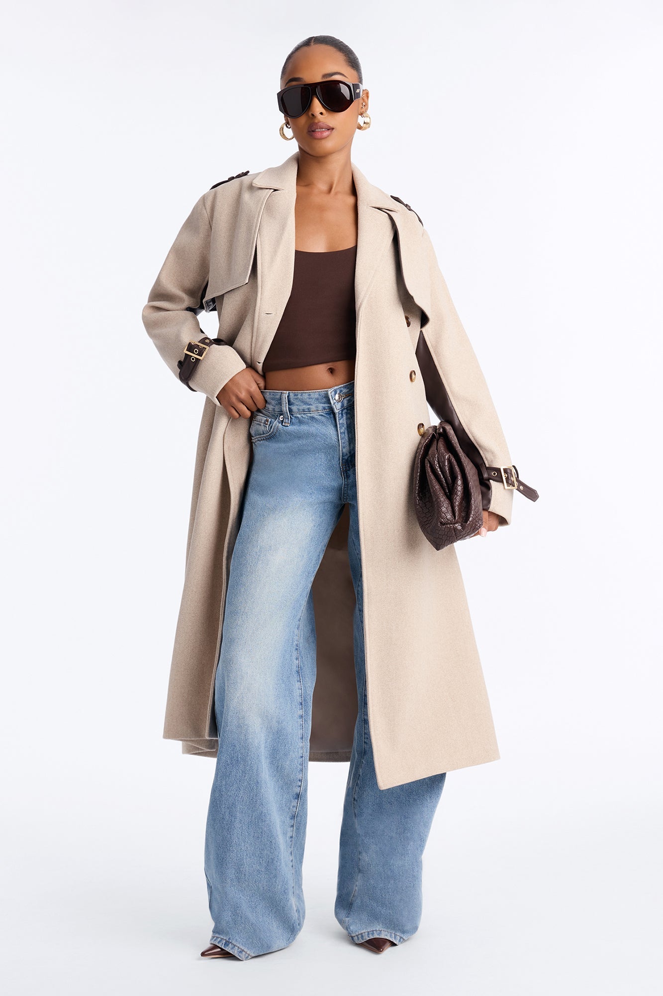 Not Too Casual Maxi Trench Coat - Oatmeal.
