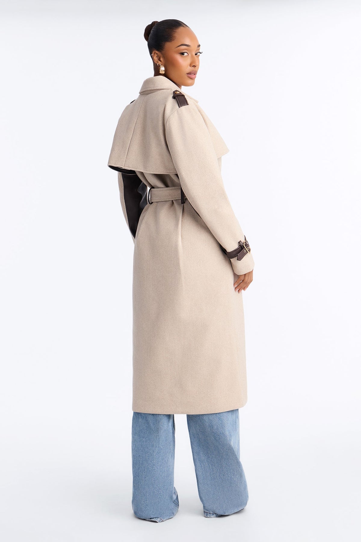 Not Too Casual Maxi Trench Coat - Oatmeal.
