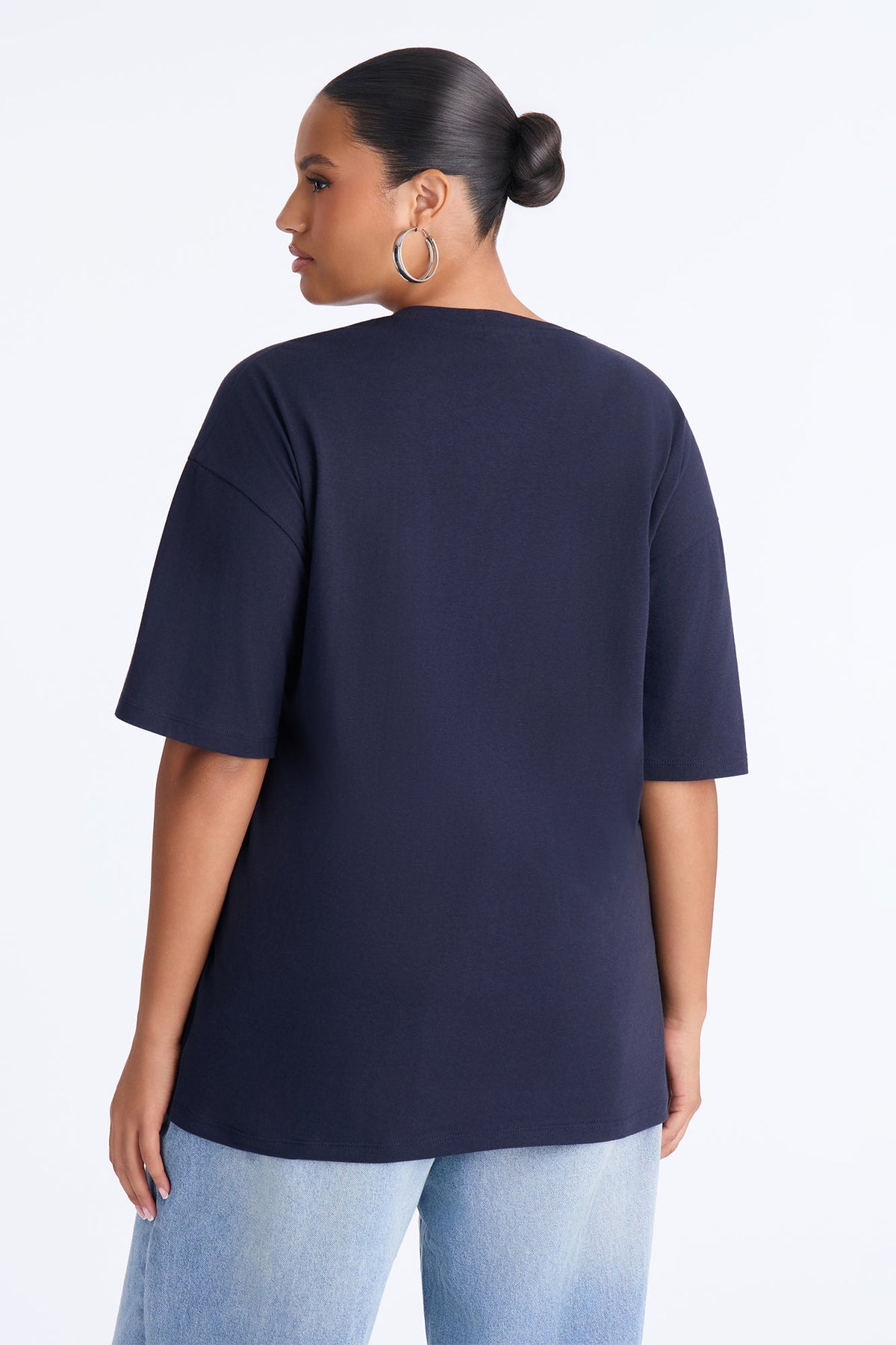 NY Represent Notch Neck Tee - Navy.