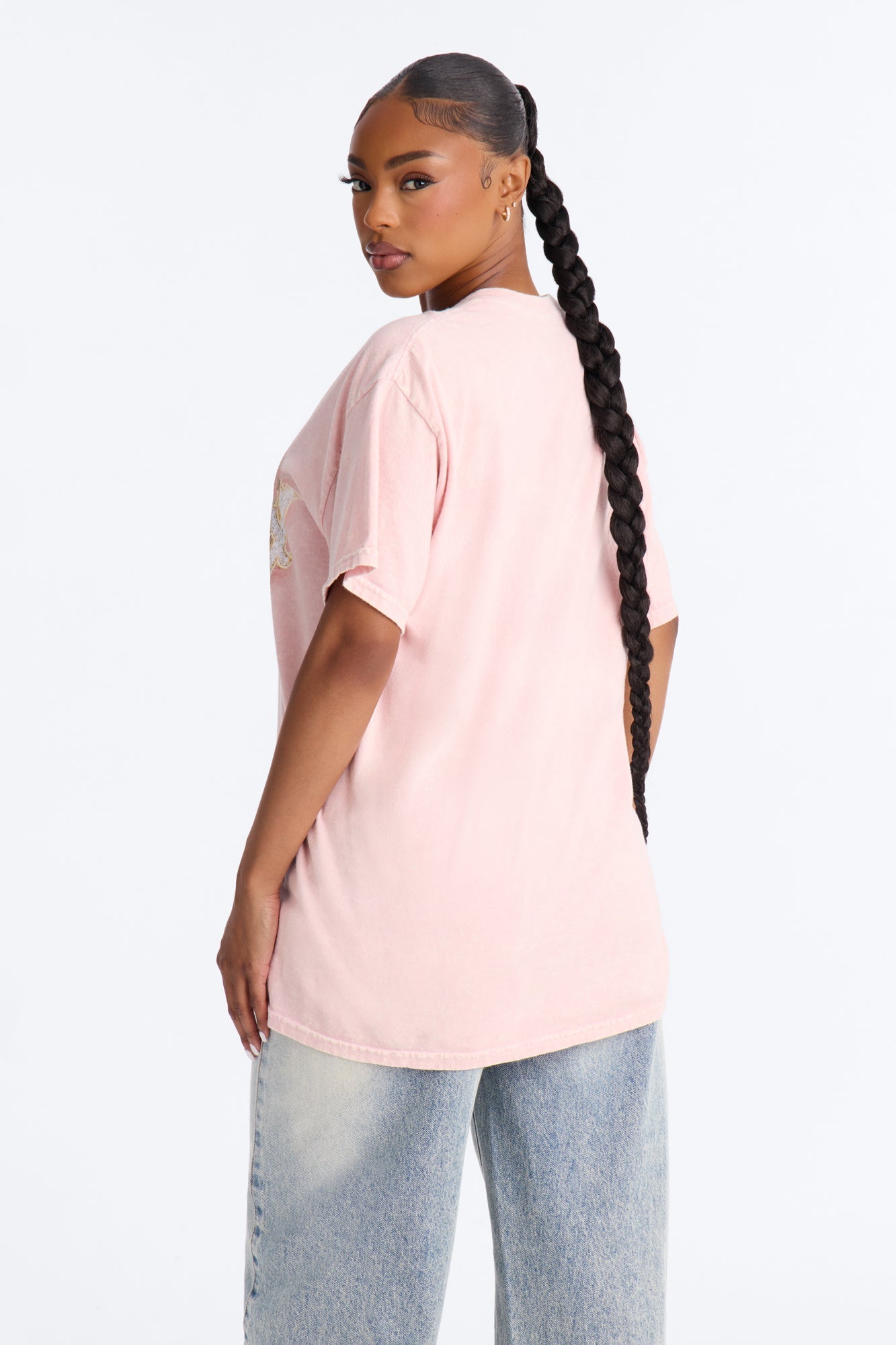 Faith In My Grillz Washed Tee - Pink.