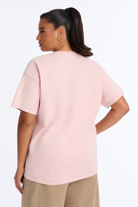 Faith In My Grillz Washed Tee - Pink.