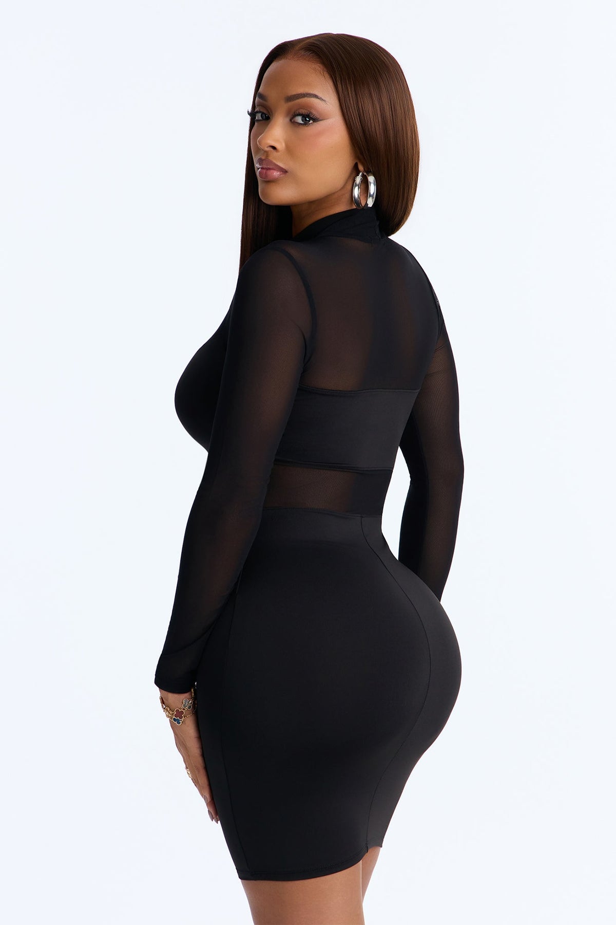 Too Cute For You Long Sleeve Mini Dress - Black.