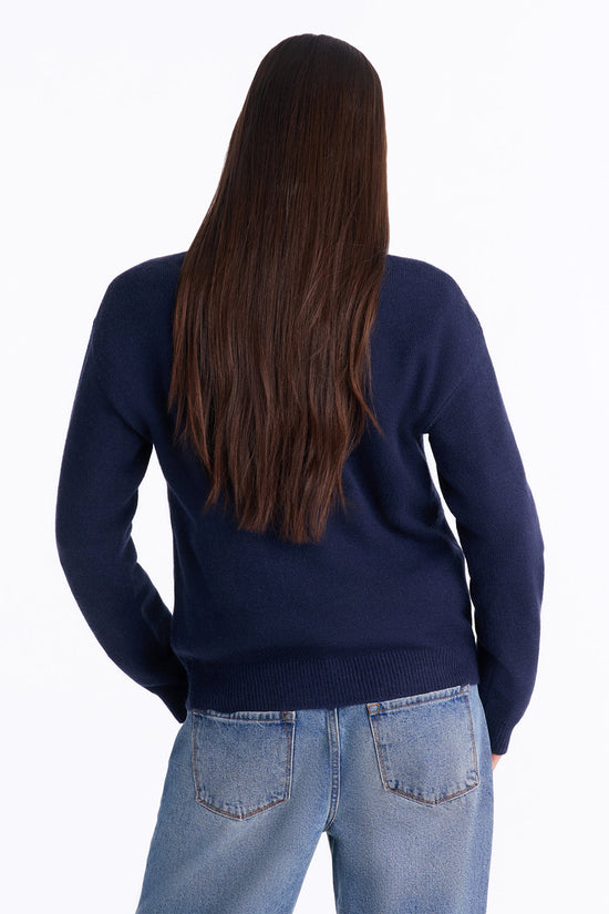 Bearly Yours Teddy Bear Pullover Sweater - Navy.