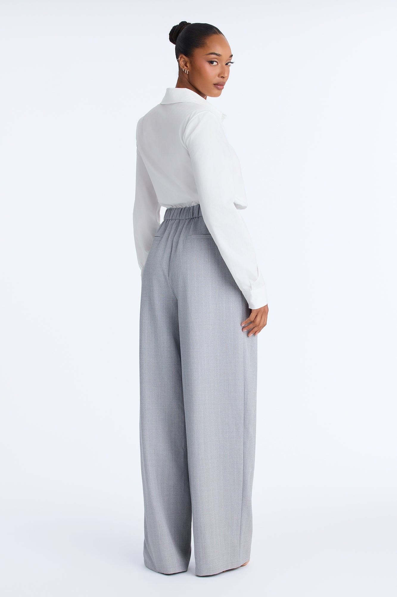 Business or Pleasure Belted Wide Leg Jumpsuit - Grey.