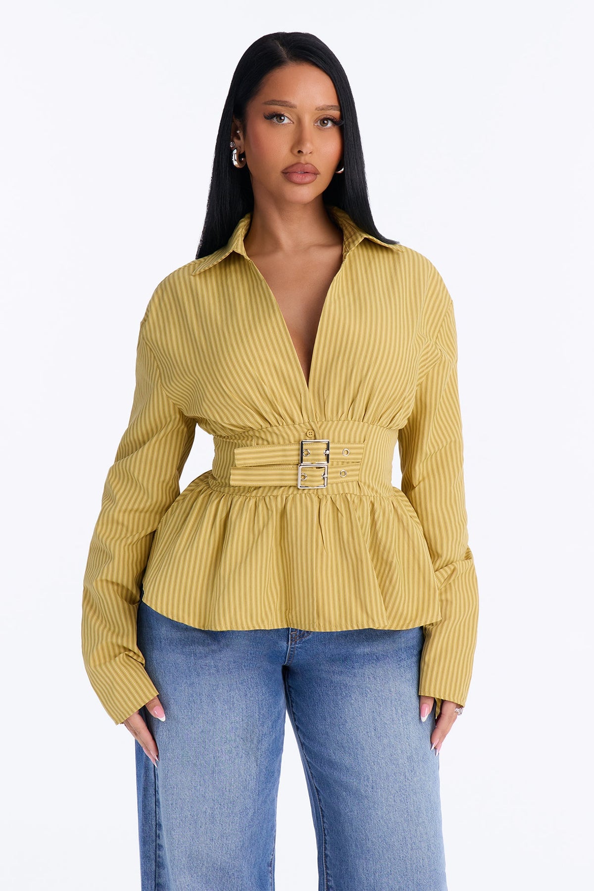 Close Moment Poplin Top - Yellow/combo.