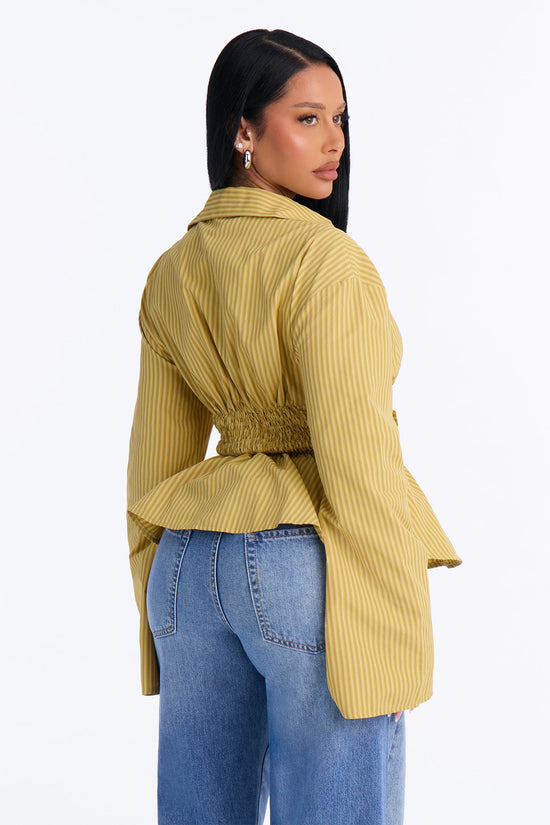 Close Moment Poplin Top - Yellow/combo.