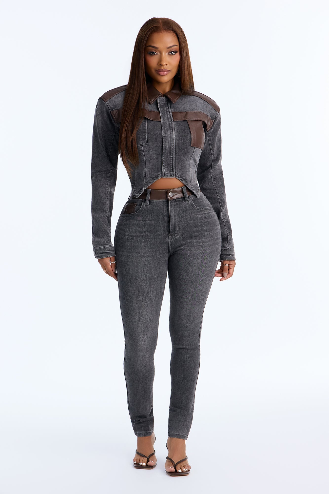 Power Stance Denim Jacket - Grey.