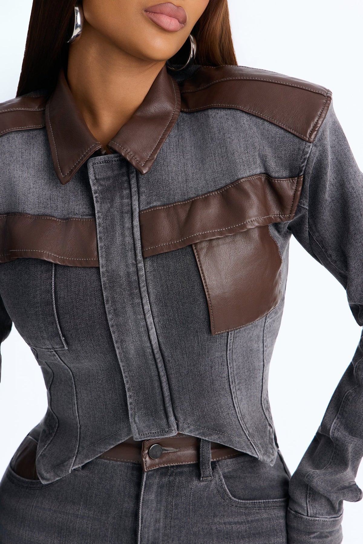 Power Stance Denim Jacket - Grey.